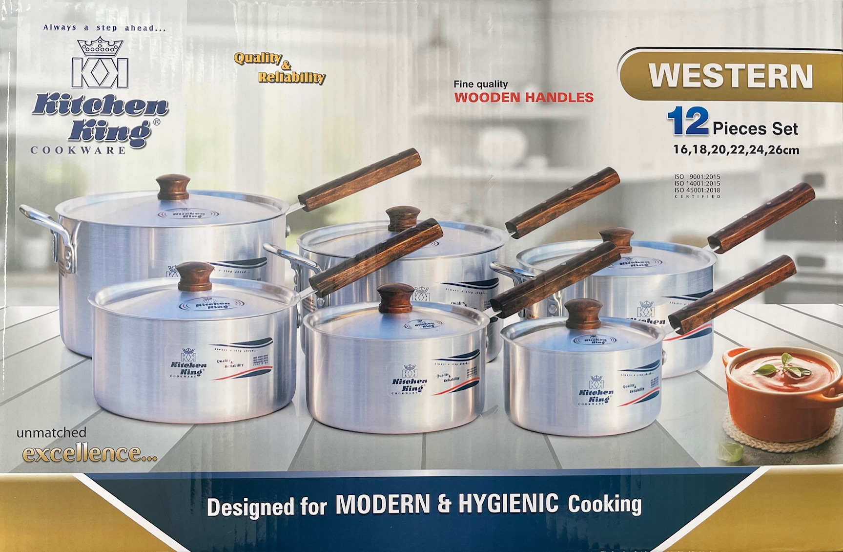 KK  Metal-Finish Western Set 12 PCS (16-18-20-22-24-26 CM)